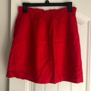 J. Crew Red Cotton Skirt